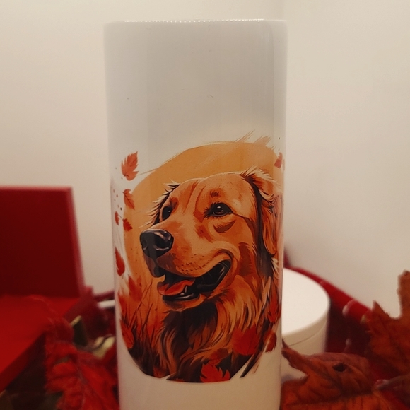 Pet Dog Breed 20oz SS skinny tumbler & lid-  Fall Themed-CHOOSE ITEM # - Picture 4 of 10